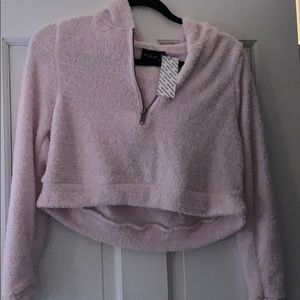 Cropped pink urban outfitters sweatshirt